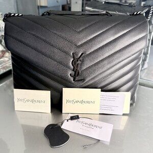 Saint Laurent Loulou Medium YSL Shoulder Bag in Quilted Leather